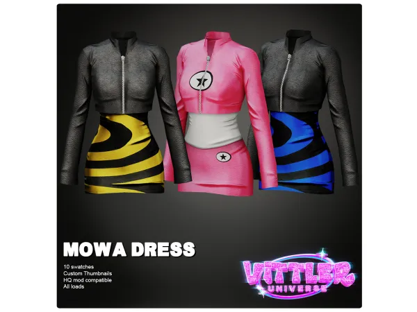 Sims 4 Mowa Mini Dress By VittlerUniverse