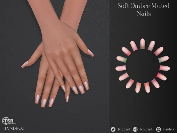 Sims 4 Soft ombre muted nails