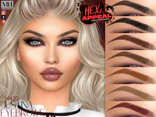Sims 4 Hex Appeal - Justina Eyebrows N429