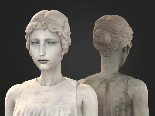 Maxis Match Weeping Angel Marble Hairstyle - The Sims 4 Custom Content