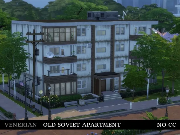 Maxis Match Old Soviet Apartment Building (No ) by Venerian - The Sims 4 Custom Content