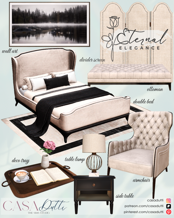 Alpha Eternal Elegance Bedroom by casadutti - The Sims 4 Custom Content