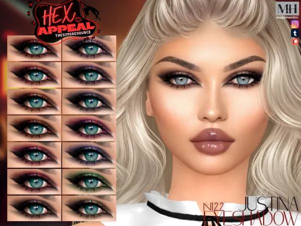 Sims 4 Hex Appeal - Justina Eyeshadow N122