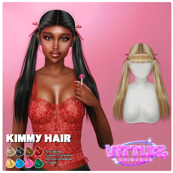 Alpha Kimmy Female hair by simsfinds - The Sims 4 Custom Content