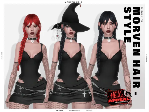 Maxis Match Hex Appeal Morven Braids Hairstyle by Leah_Lillith - The Sims 4 Custom Content