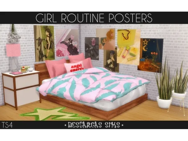 Alpha Girl Routine Posters 90 swatches - The Sims 4 Custom Content