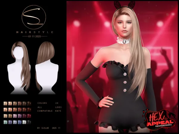 Sims 4 S-CLUB_011125_Side-Long hairstyle by S-Club