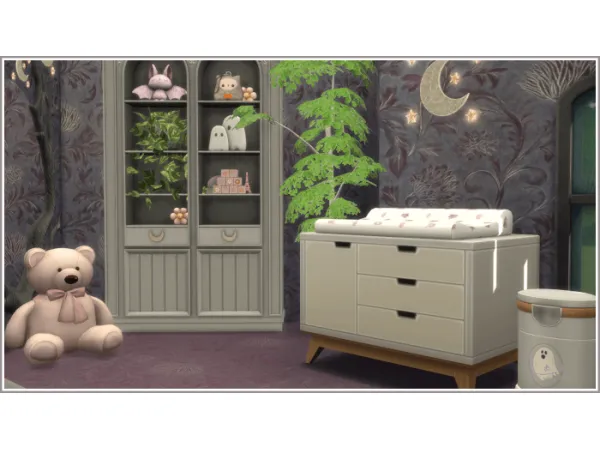 Sims 4 Maxis Match Habitaciones del Bebé CC: Goth Nursery By Philo995