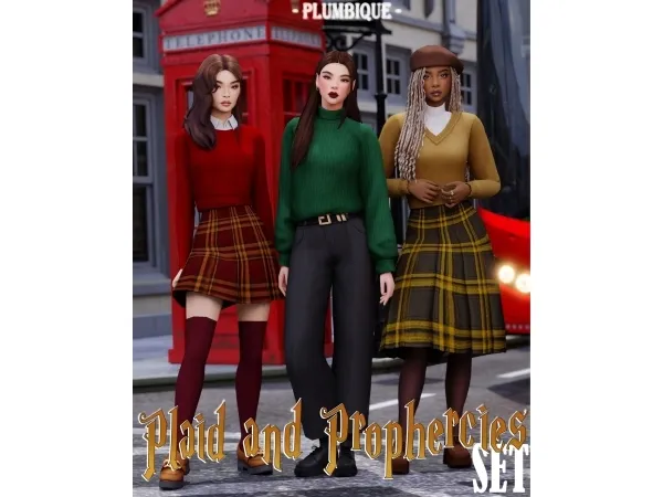 Sims 4 PLAID AND PROPHECIES SET DOWNLOAD