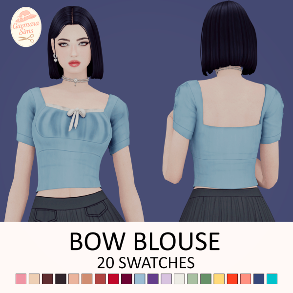 Maxis Match Bow blouse by simsfinds - The Sims 4 Custom Content