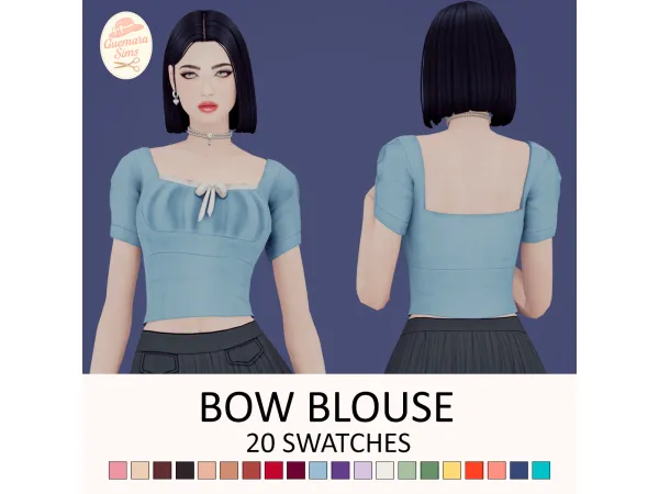 Sims 4 Bow blouse By Guemara
