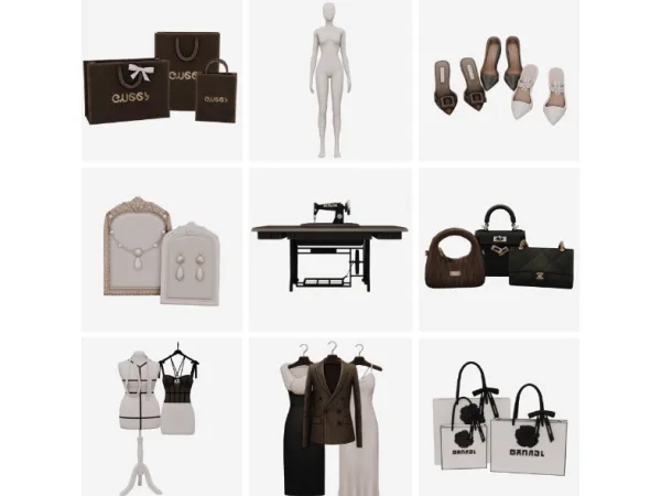 Maxis Match vintage luxury store by swanettesims - The Sims 4 Custom Content
