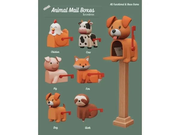 Mix Animal Mail Boxes - The Sims 4 Custom Content
