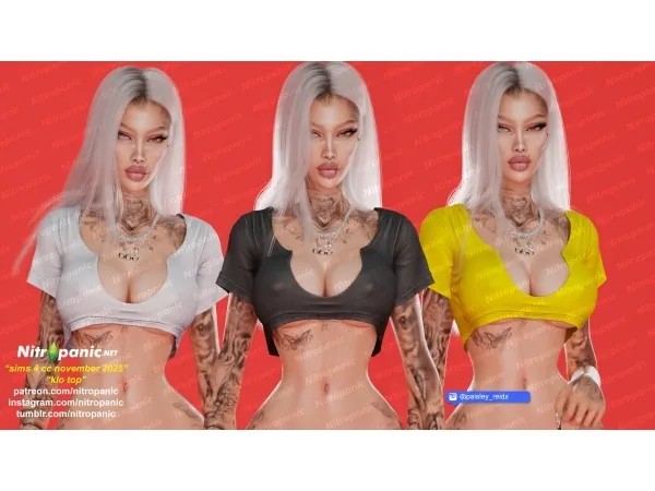 Alpha Nitropanic_Kio Tops - The Sims 4 Custom Content