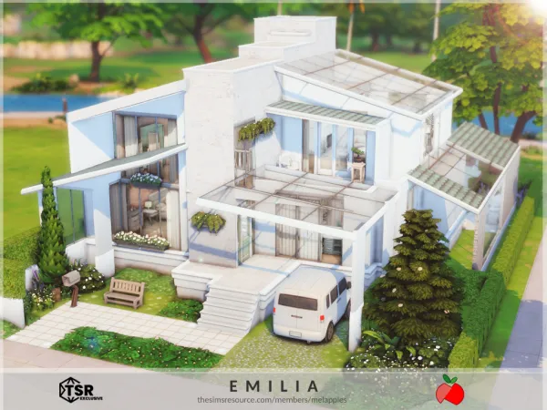 Maxis Match Emilia modern home base game - The Sims 4 Custom Content