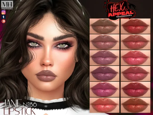 Sims 4 Hex Appeal - Janie Lipstick N286