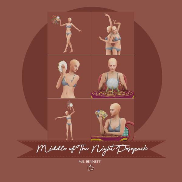 Mix Middle of The Night Acc and Posepack by melbennett - The Sims 4 Custom Content