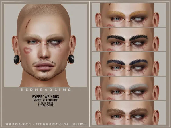 Alpha AM EYEBROWS N003 - The Sims 4 Custom Content