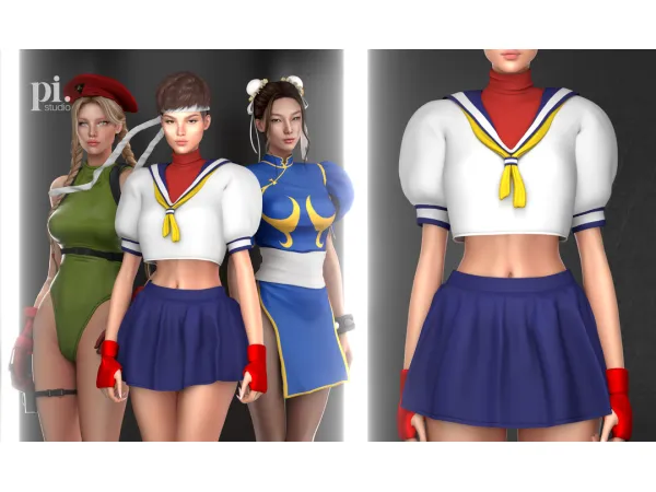 Alpha Sakura's Costume Street Fighter - The Sims 4 Custom Content