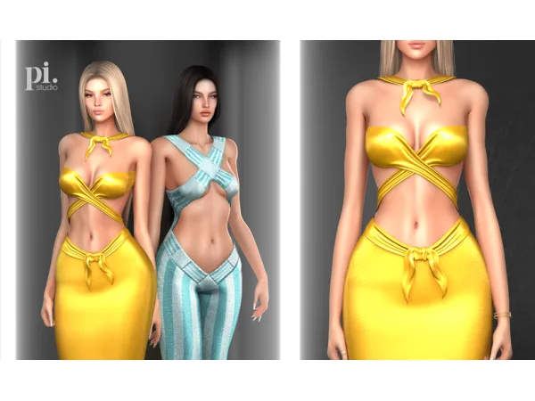 Alpha Cher's Dress The Cher Show Yellow - The Sims 4 Custom Content