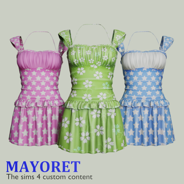 Alpha Mayoret Fluff Mini dress by mayoret - The Sims 4 Custom Content