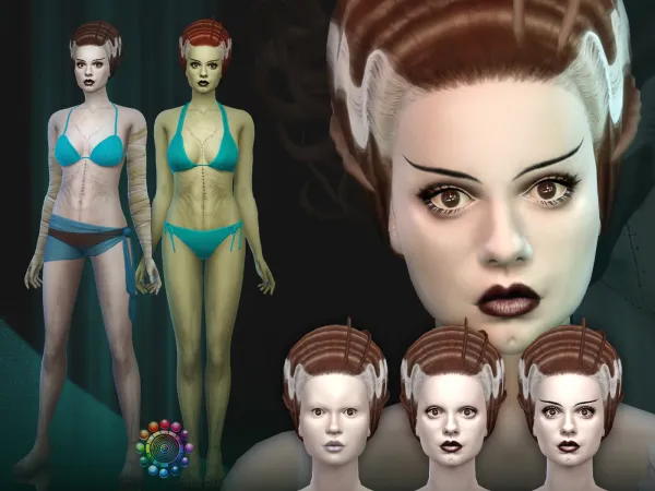 Maxis Match Frankenstein's Bride Skin - The Sims 4 Custom Content
