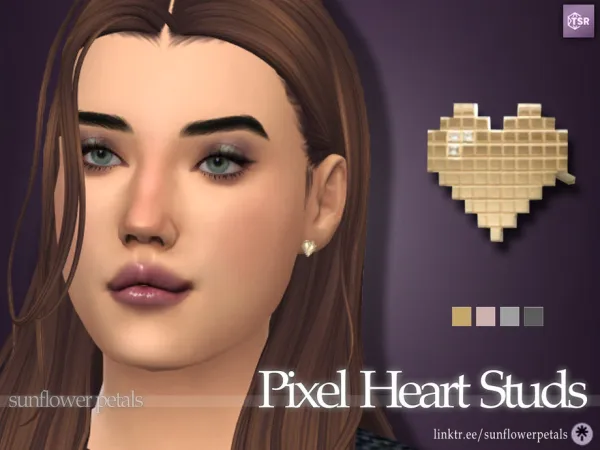 Mix Pixel Heart Studs - The Sims 4 Custom Content