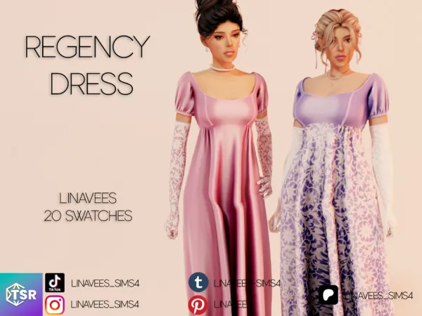 Alpha RYLIE REGENCY DRESS by thesimsresource - The Sims 4 Custom Content