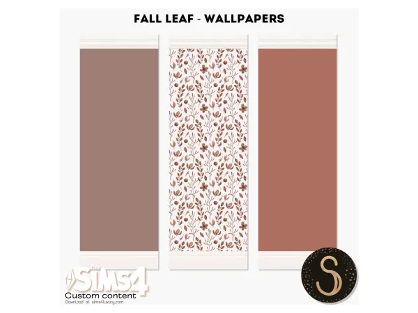 Mix Sims4Luxury Fall leaf Wallpapers - The Sims 4 Custom Content