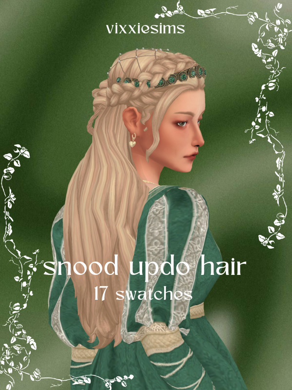 Maxis Match [vixxiesims] snood updo by simsfinds - The Sims 4 Custom Content
