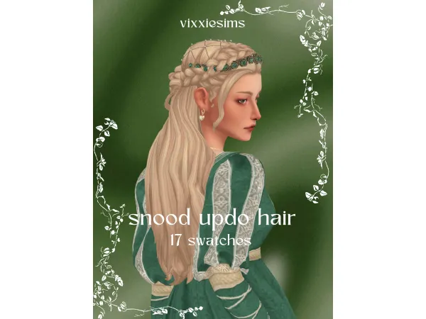 Maxis Match [vixxiesims] snood updo - The Sims 4 Custom Content