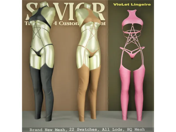 Alpha Svr_Violet Wearing Lingerie Leggings - The Sims 4 Custom Content