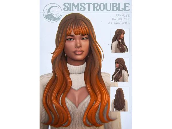 Sims 4 Frances Hairstyle (3 Versions) by simstrouble