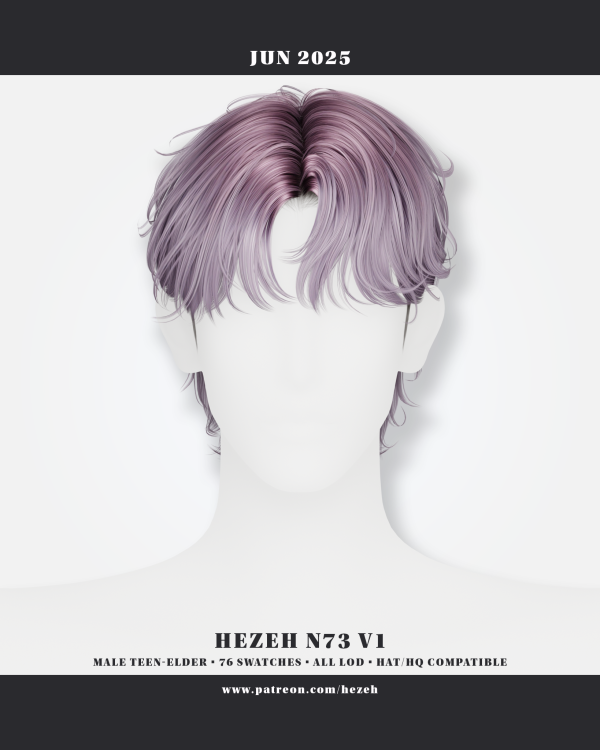 Alpha [Hezeh]Hair_No73 V1 by hezeh - The Sims 4 Custom Content