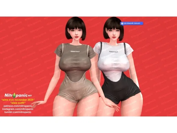Alpha Nitropanic_Alaia Outfit - The Sims 4 Custom Content