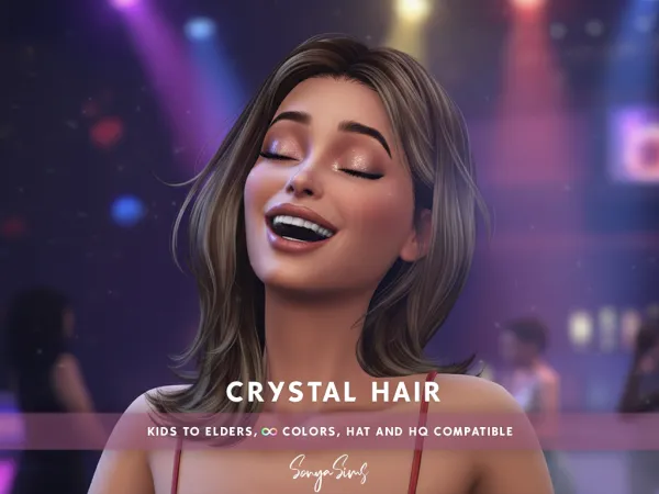 Alpha Crystal Hair LEFT - The Sims 4 Custom Content
