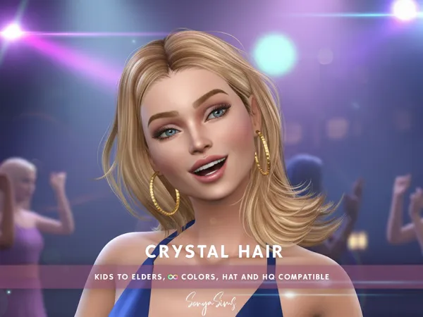 Alpha Crystal Hair RIGHT - The Sims 4 Custom Content