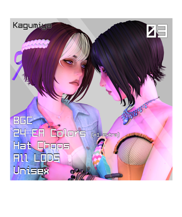 Maxis Match Kagumiya Hair_N03 Hair Ribbon by simsfinds - The Sims 4 Custom Content