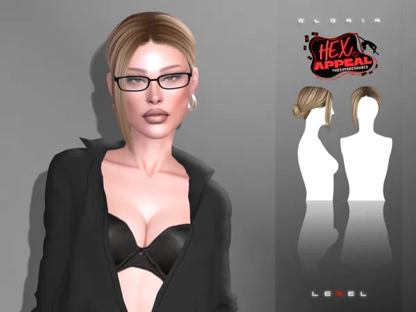 Alpha Gloria female hairstyle - The Sims 4 Custom Content