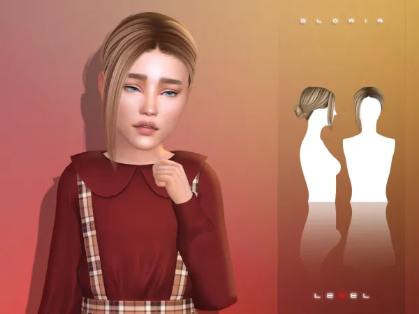 Alpha Gloria child hairstyle by lexel - The Sims 4 Custom Content
