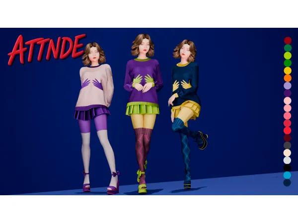 Sims 4 ATTNDE | Knit Hug Me Dress