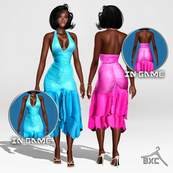 Alpha AQUAMARINE DRESS by simsfinds - The Sims 4 Custom Content