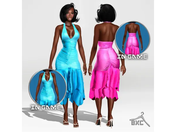 Alpha AQUAMARINE DRESS by Baddiexsimmer - The Sims 4 Custom Content