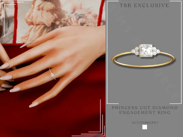 Princess Cut Diamond Engagement Ring by Glitterberryfly