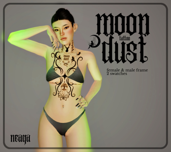 Mix moon dust tattoo by simsfinds - The Sims 4 Custom Content