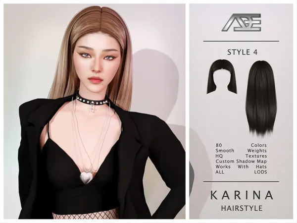Sims 4 Karina - Style 4 (Hairstyle)