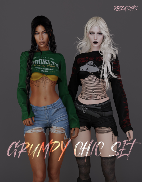 Alpha Grumpy Chic set by simsfinds - The Sims 4 Custom Content