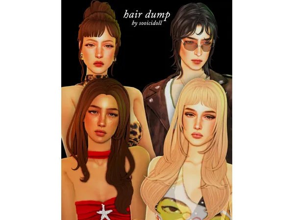 Sims 4 hair dump!!!!! by sooicidoll