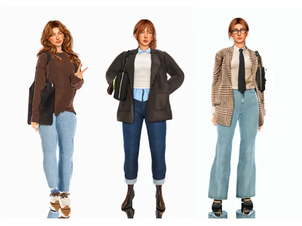 Sims 4 Casual office looks for Fall by wannabe-simblr