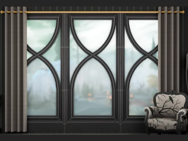 Alpha Midnight Manor Curtain Set - The Sims 4 Custom Content
